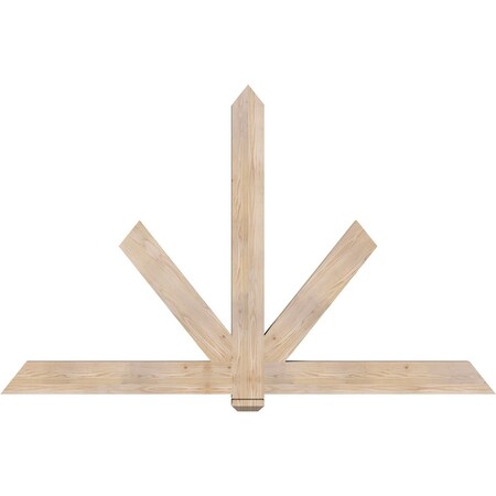 Ekena Millwork Kennewick Smooth Timber Gable Bracket, Douglas Fir, 84"W x 53"H x 3 1/2"D x 5 1/2"F, 15/12 Pitch GBW084X53X0406KEN00SDF